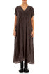 Romantic Crinkled Truffle Brown Silk Dress 1
