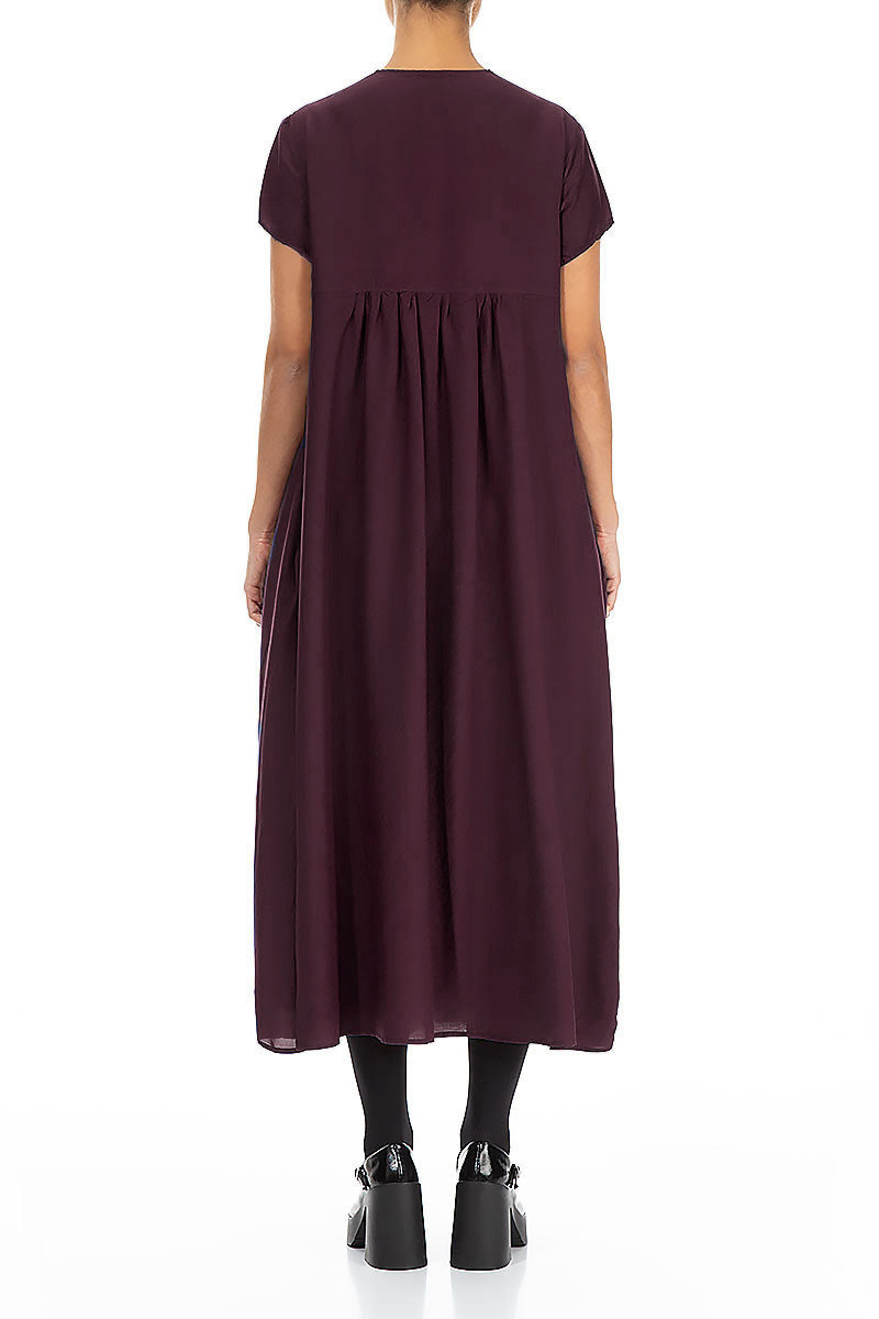 Romantic Deep Plum Silk Bamboo Dress 2