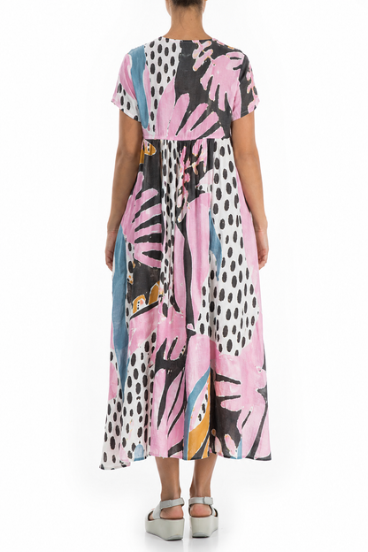 Romantisches Wüstendiamant-Leinenkleid