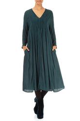 Romantic Emeral Crumpled Viscose Dress 3