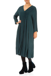 Romantic Emeral Crumpled Viscose Dress 4