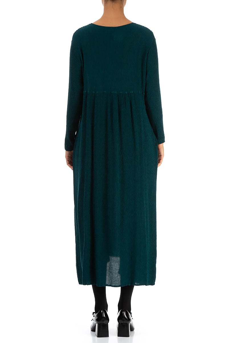 Romantic Emerald Silk Viscose Dress