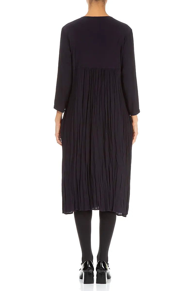 Romantic Graphite Blue Crumpled Viscose Dress 2