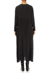 Romantic Graphite Blue Silk Viscose Dress 2