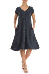 Romantic Graphite Crinkled Silk Dress 5