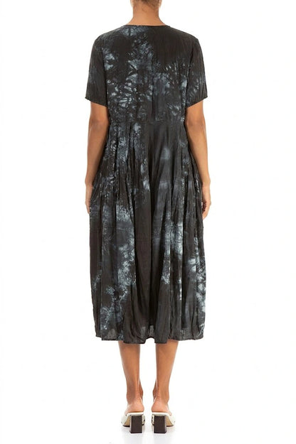 Romantic Liquid Charcoal Crumpled Silk Dress 2