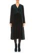 Romantic Long Sleeve V-Neck Peacock Silk Velvet Dress 1