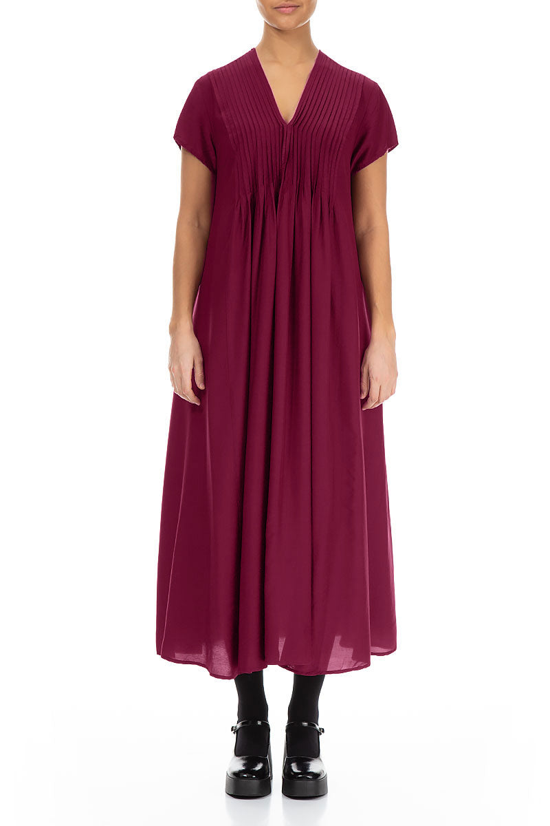 Romantic Magenta Silk Bamboo Dress