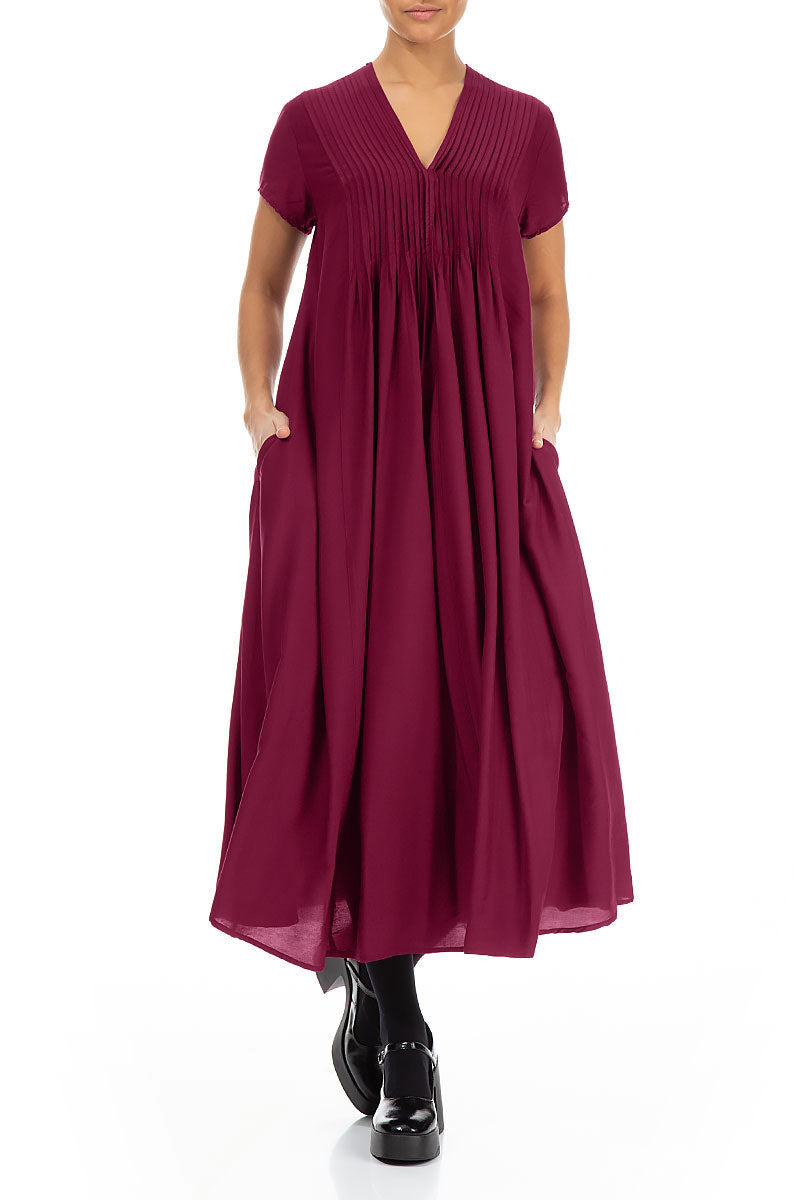 Romantic Magenta Silk Bamboo Dress