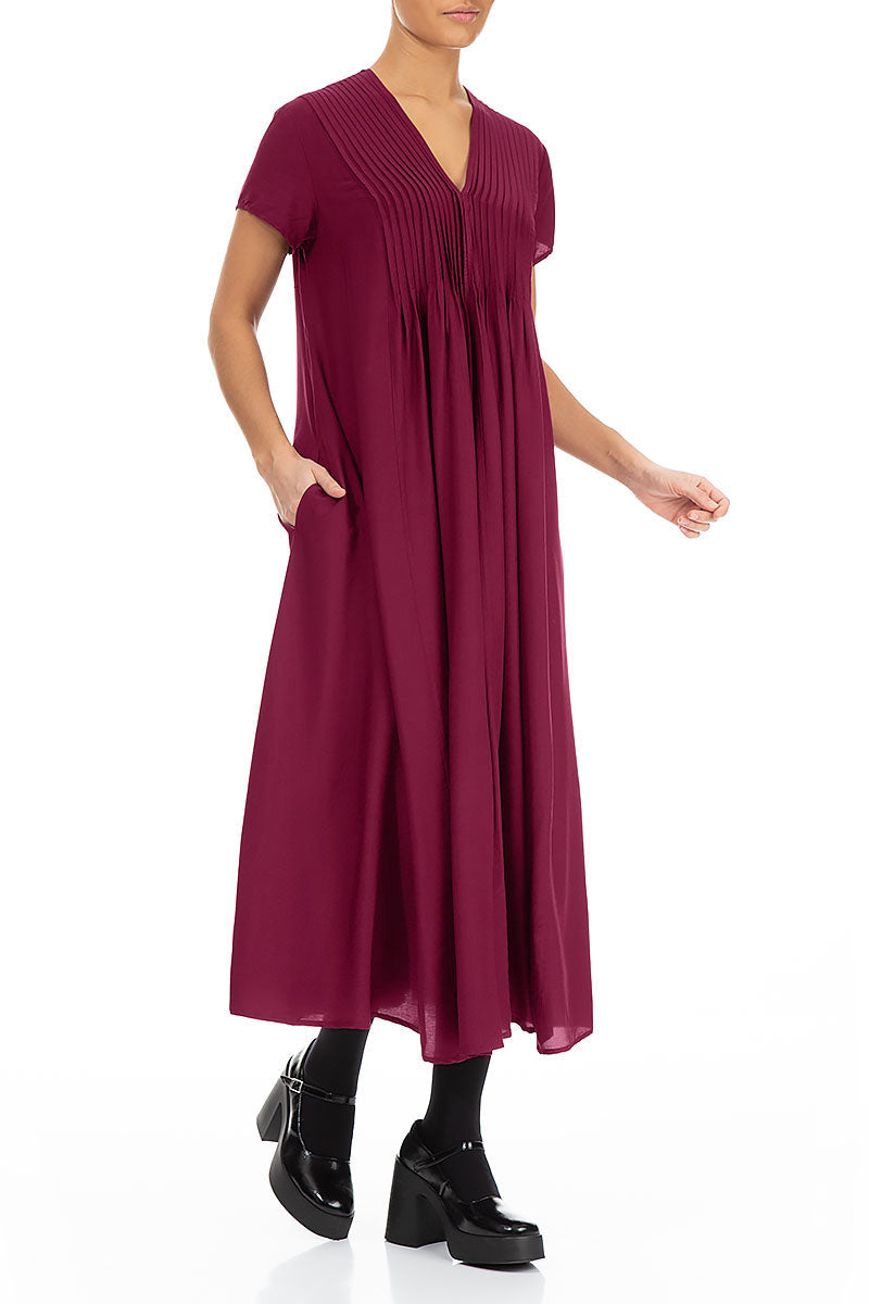 Romantic Magenta Silk Bamboo Dress