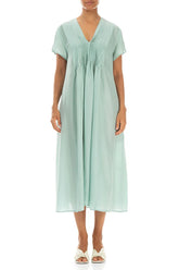 Romantic Mint Pure Silk Midi Dress 1
