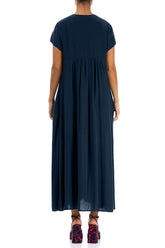 Romantic Navy Silk Bamboo Dress 2