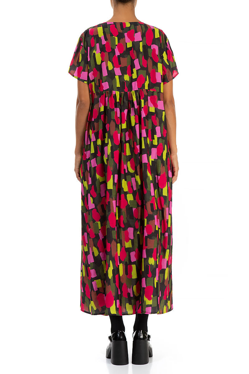 Romantic Paint Mosaic Silk Bamboo Dress 2