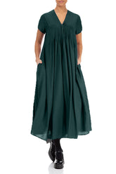 Romantic Peacock Silk Bamboo Dress 4