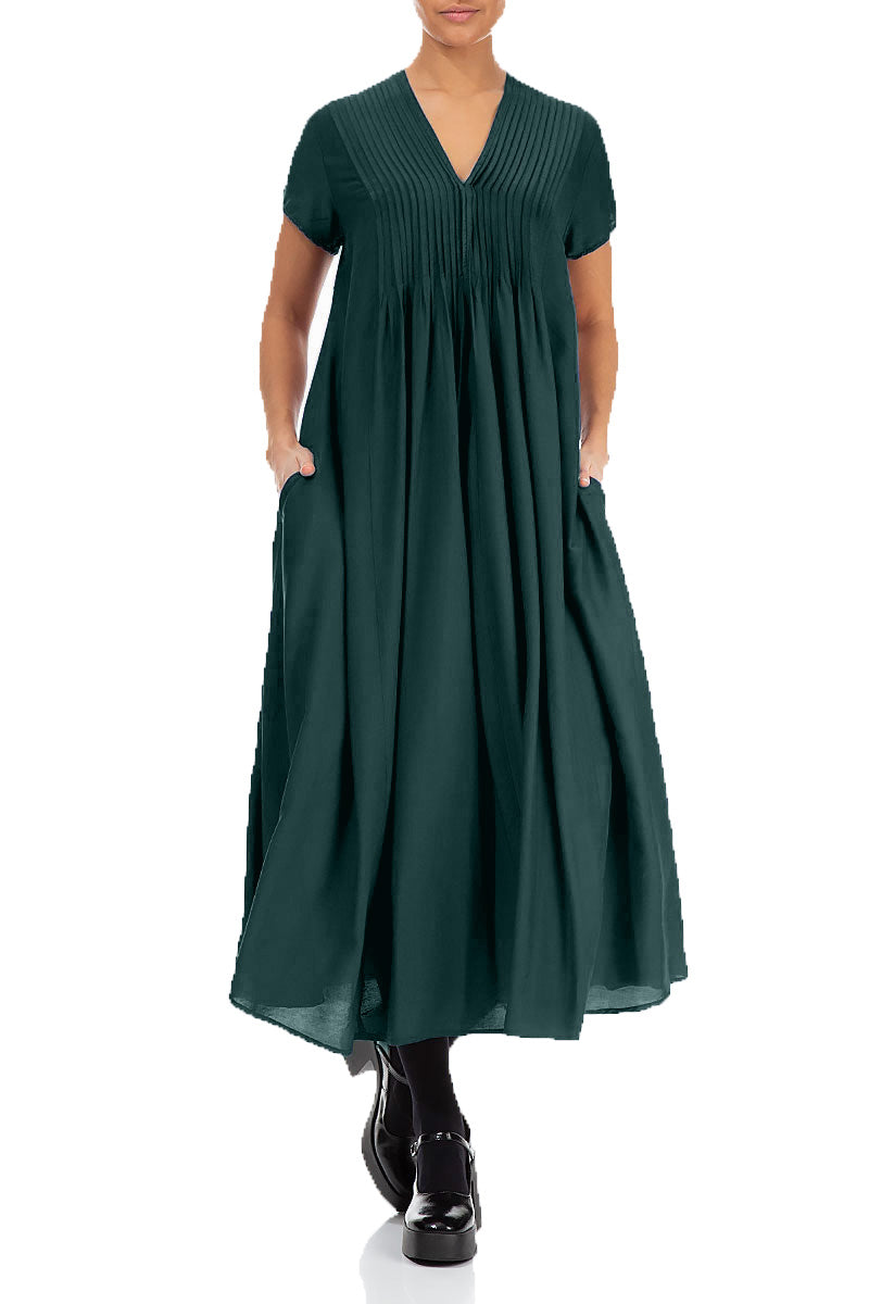 Romantic Peacock Silk Bamboo Dress 4