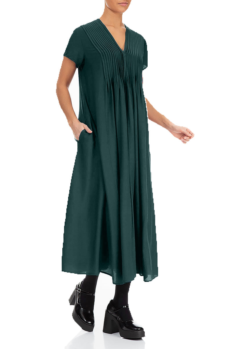 Romantic Peacock Silk Bamboo Dress 3