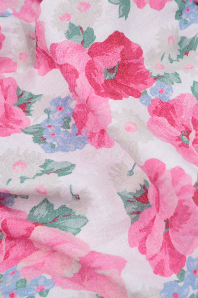 Romantic Peony Blossom Linen Dress 5