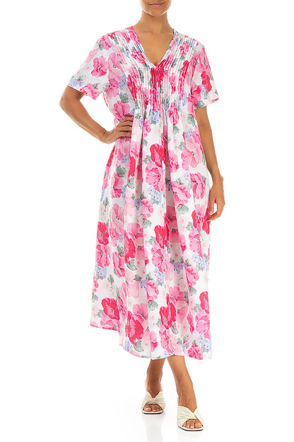 Romantic Peony Blossom Linen Dress 4