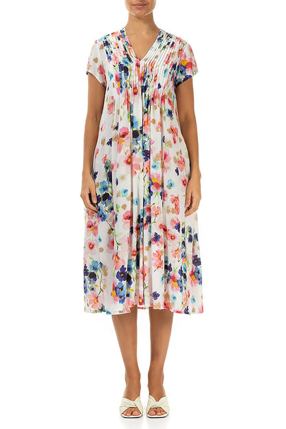 Romantic Primrose Silk Bamboo Midi Dress