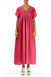 Romantic Raspberry Linen Dress 1