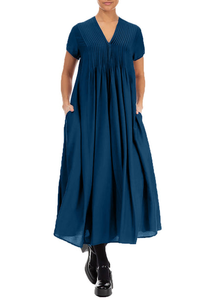 Romantic Royal Blue Silk Bamboo Dress 4