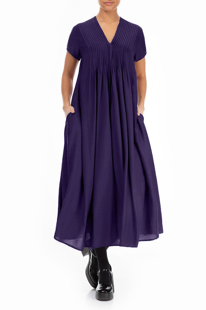 Romantic Royal Purple Silk Bamboo Dress 4