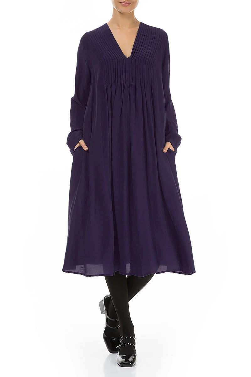 Romantic Royal Purple Silk Bamboo Dress 4