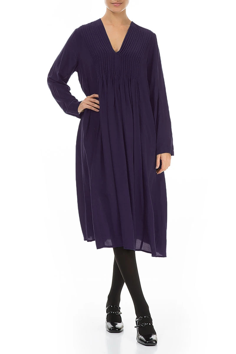 Romantic Royal Purple Silk Bamboo Dress 5