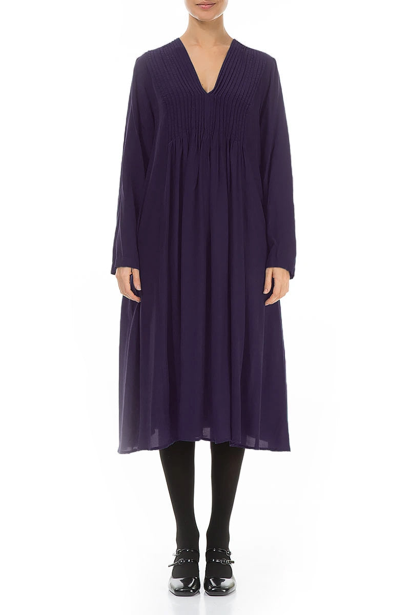 Romantic Royal Purple Silk Bamboo Dress 1