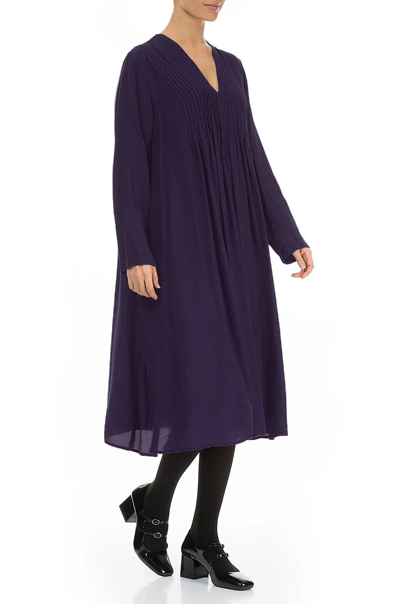 Romantic Royal Purple Silk Bamboo Dress 3