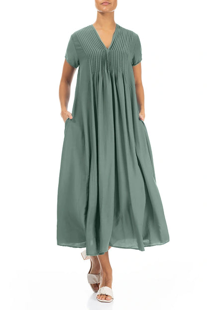 Romantic Sage Silk Bamboo Dress