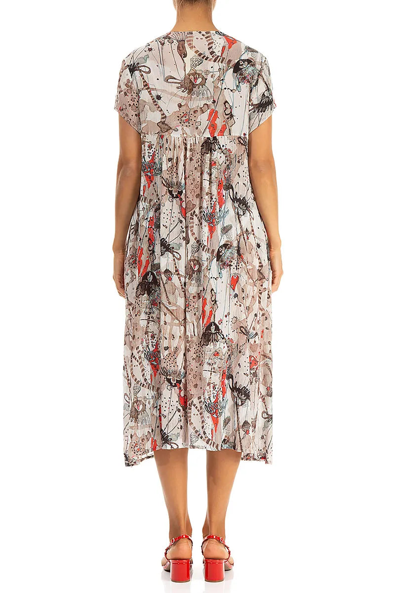 Romantic Savannah Silk Viscose Midi Dress 2