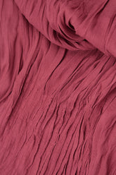 Romantic Short Sleeves Antique Ruby Crumpled Viscose Dress 5