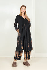 Romantic V-Neck Tie-Dye Wavy Cotton Dress 7