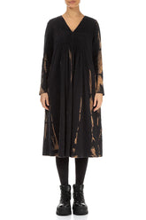 Romantic V-Neck Tie-Dye Wavy Cotton Dress 1