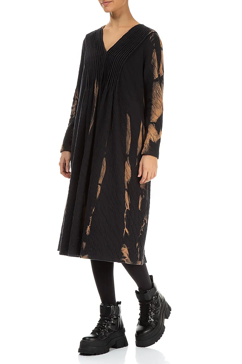 Romantic V-Neck Tie-Dye Wavy Cotton Dress 3