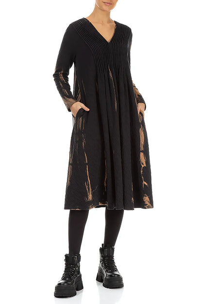 Romantic V-Neck Tie-Dye Wavy Cotton Dress 5