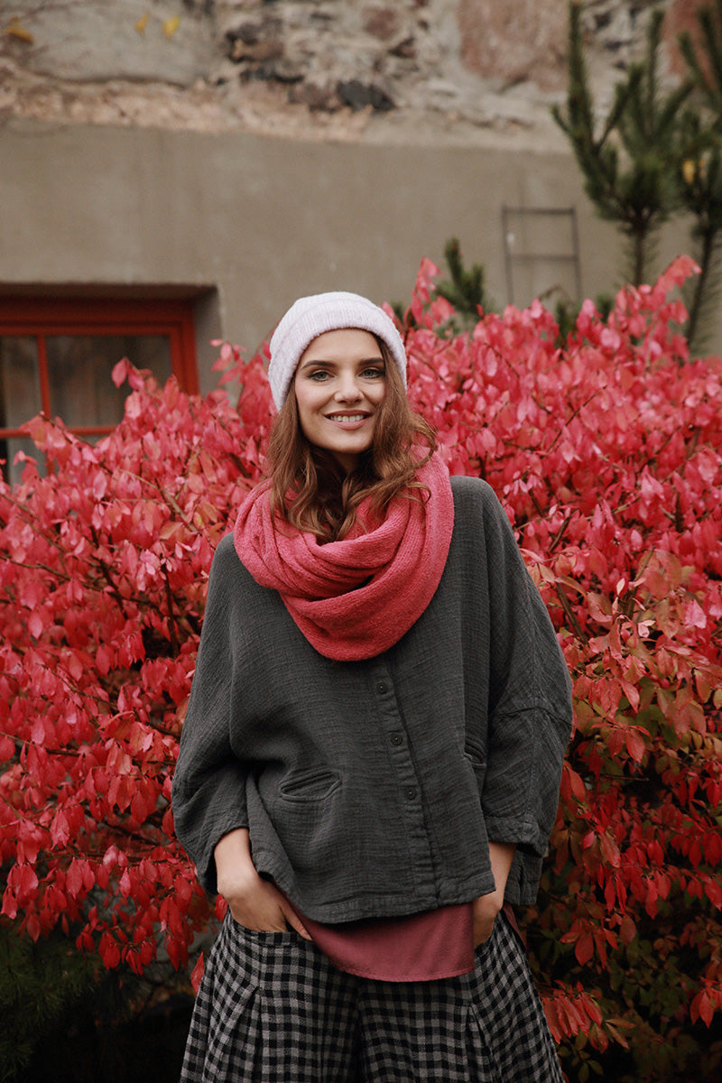 Rose Wool Infinity Scarf