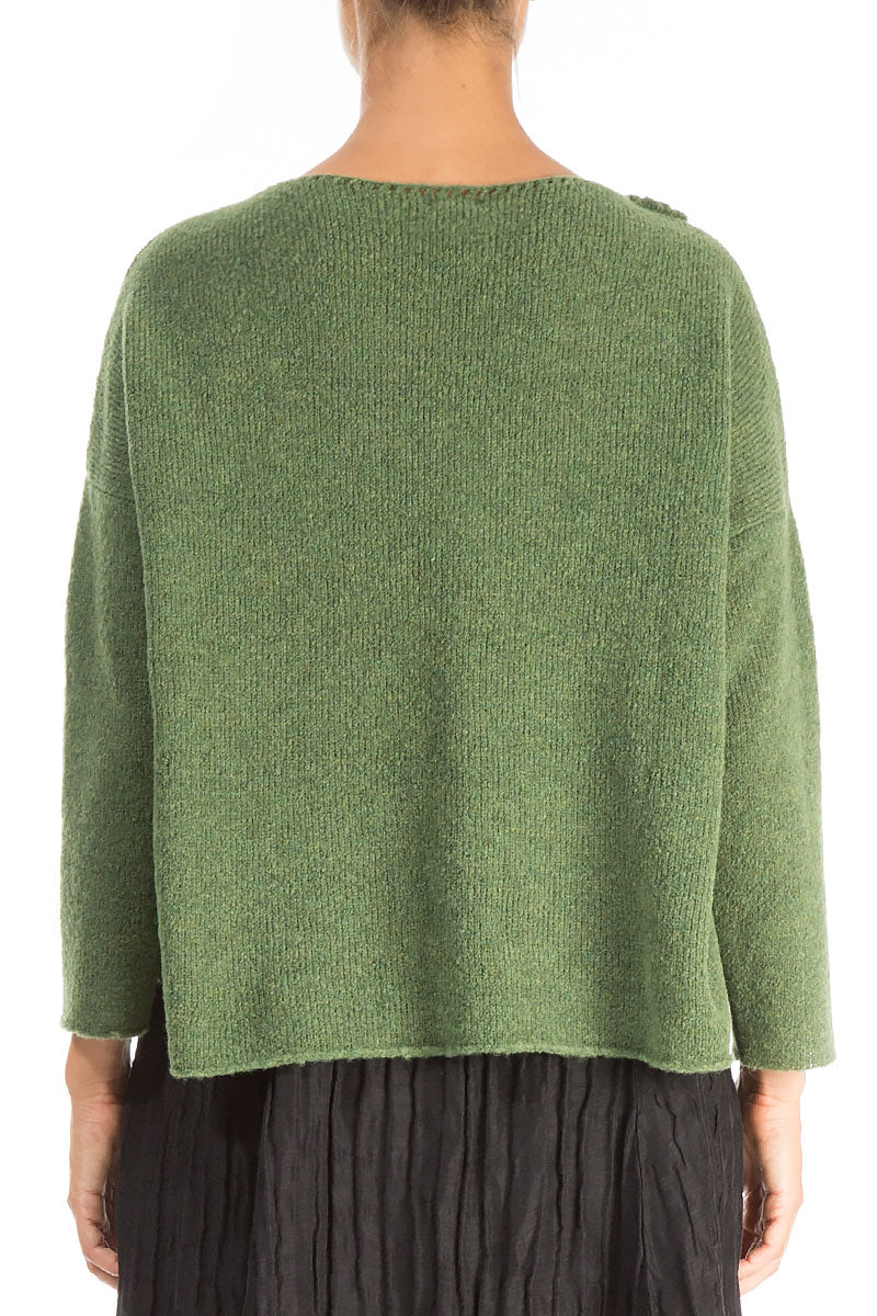 Rosette Dark Sage Wool Sweater