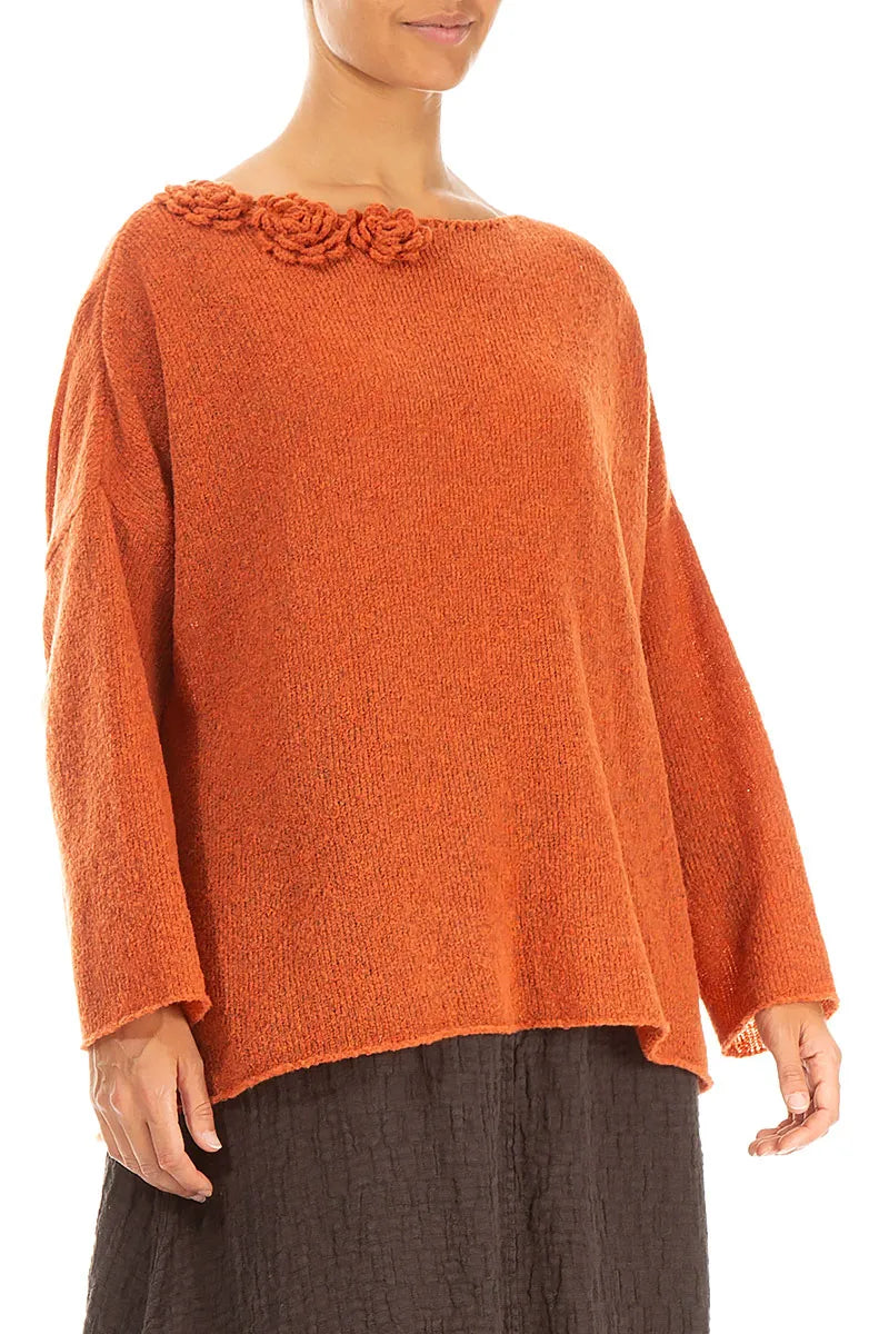 Rosette Ember Wool Sweater 3