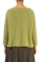 Rosette Golden Lime Wool Sweater 2