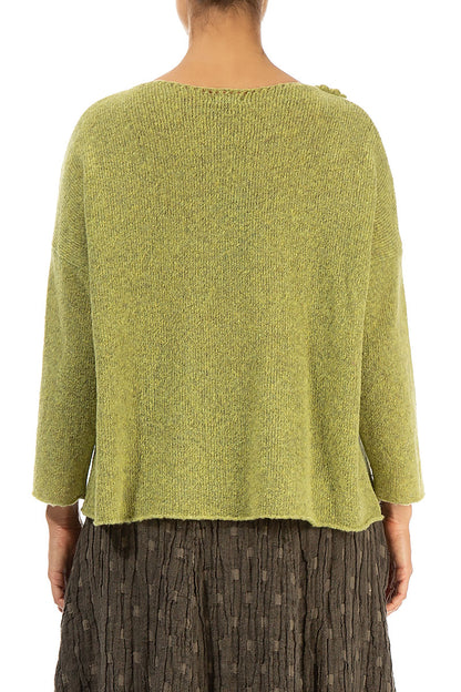 Rosette Golden Lime Wool Sweater 2