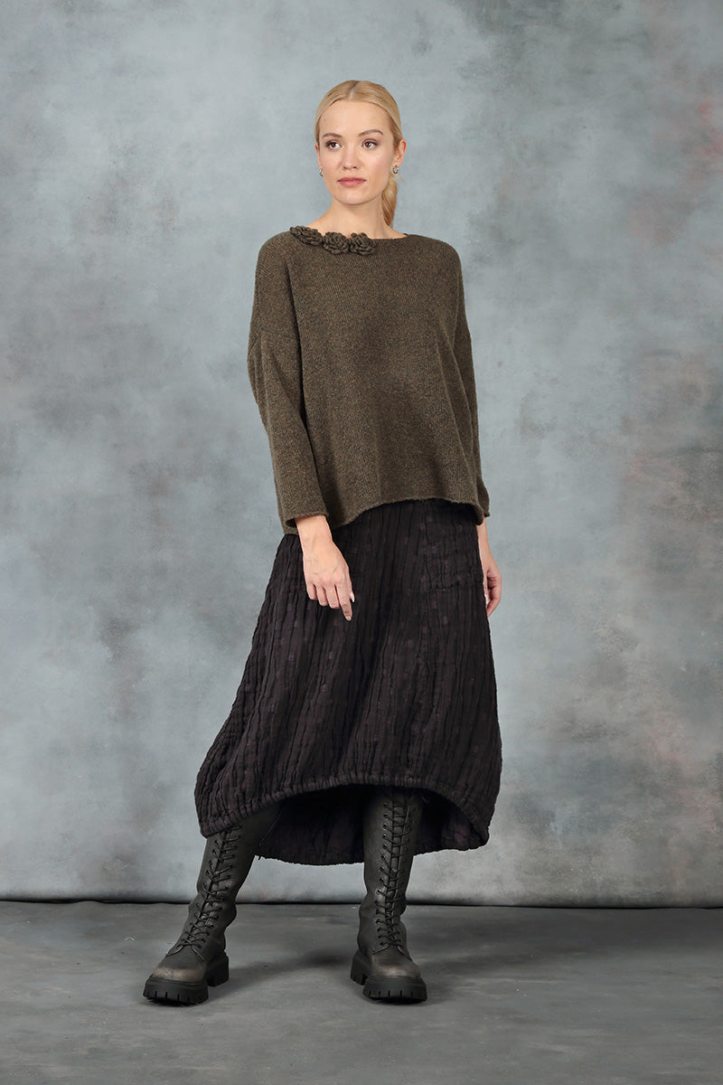 Rosette Khaki Wool Sweater