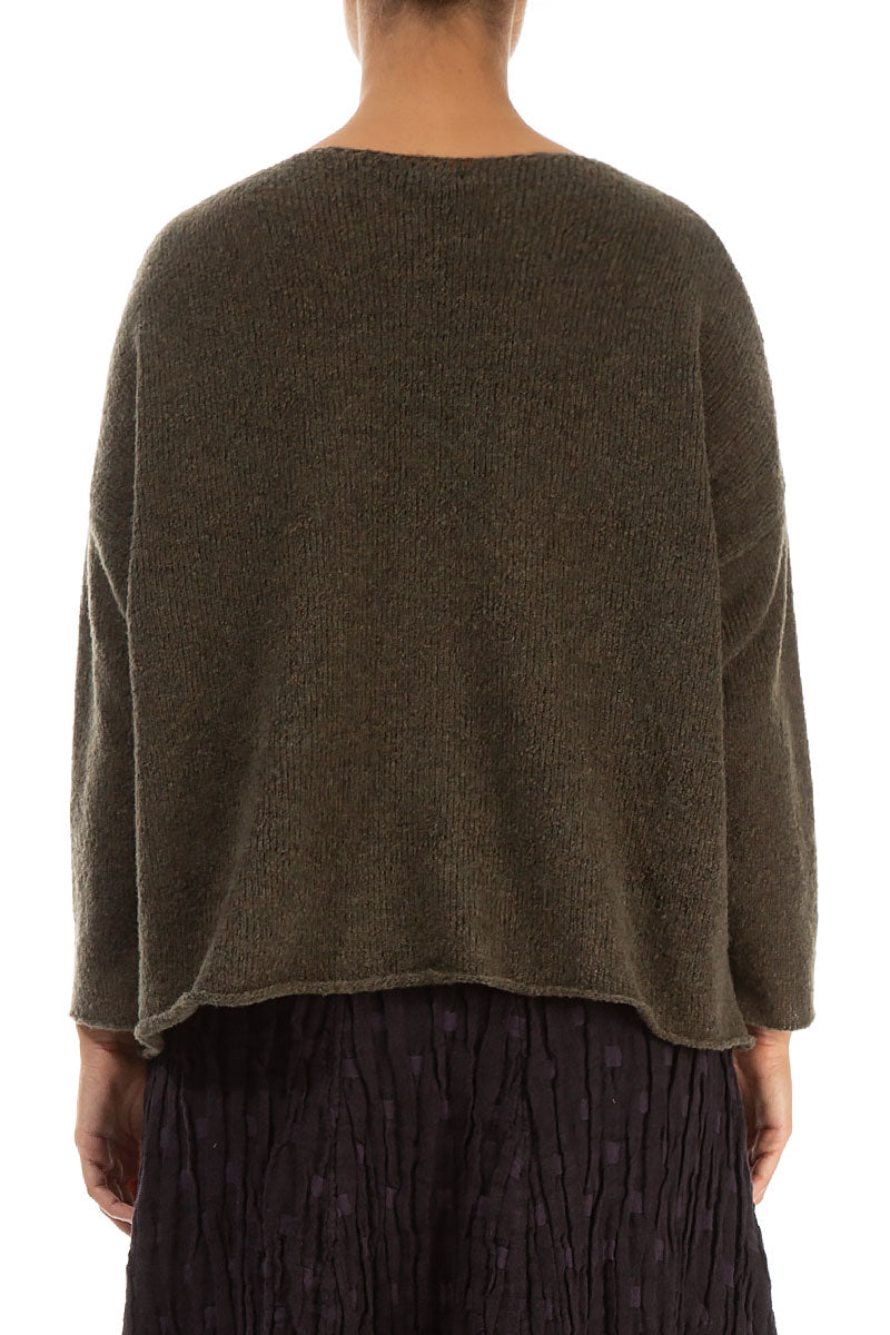 Rosette Khaki Wool Sweater