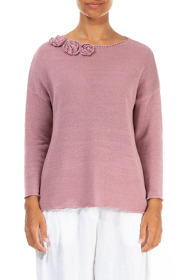 Rosette Mauve Pink Linen Jumper 1