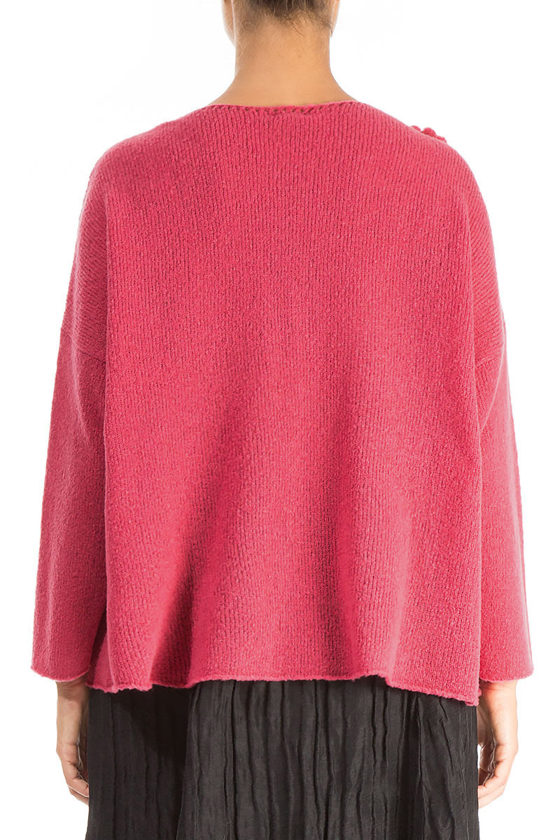 Rosette Pink Punch Wool Sweater