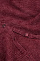 Rounded Antique Ruby Linen Cardigan 5