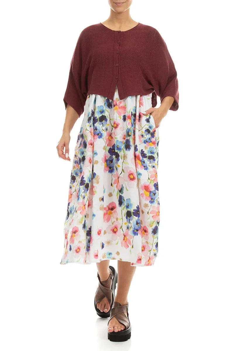 Rounded Antique Ruby Linen Cardigan 4