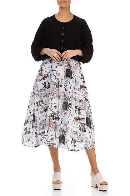 Rounded Black Linen Cardigan 4