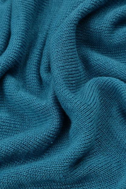 Abgerundeter Cardigan aus Denim-Leinen